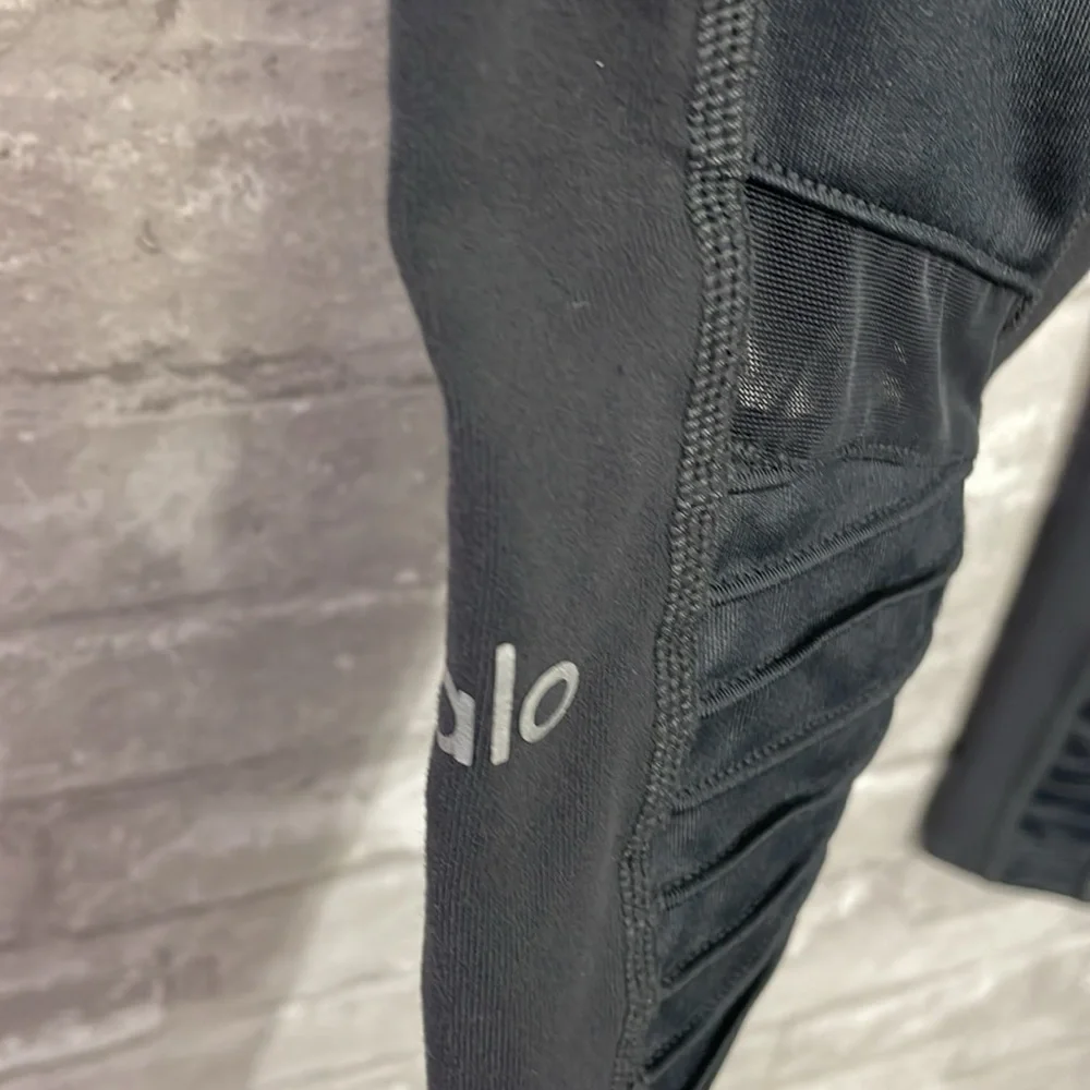 Alo High Waist Moto Sport Leggings with Mesh Panels
